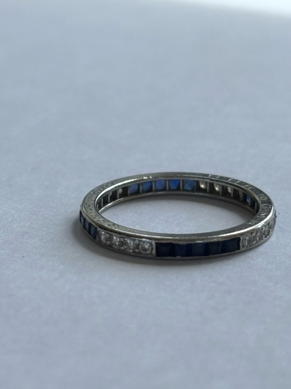 Tiffany & Co. Blue Sapphire and Diamond Full Eternity Band 2.2mm 5.5 - Picture 10 of 14
